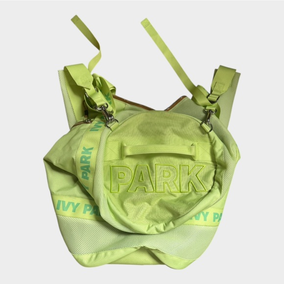 Ivy Park - RARE Neon Green / Yellow Duffel / Backpack combo - Picture 11 of 12